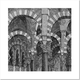 Cathedral Mosque of Cordoma Moorish architecture Posters and Art